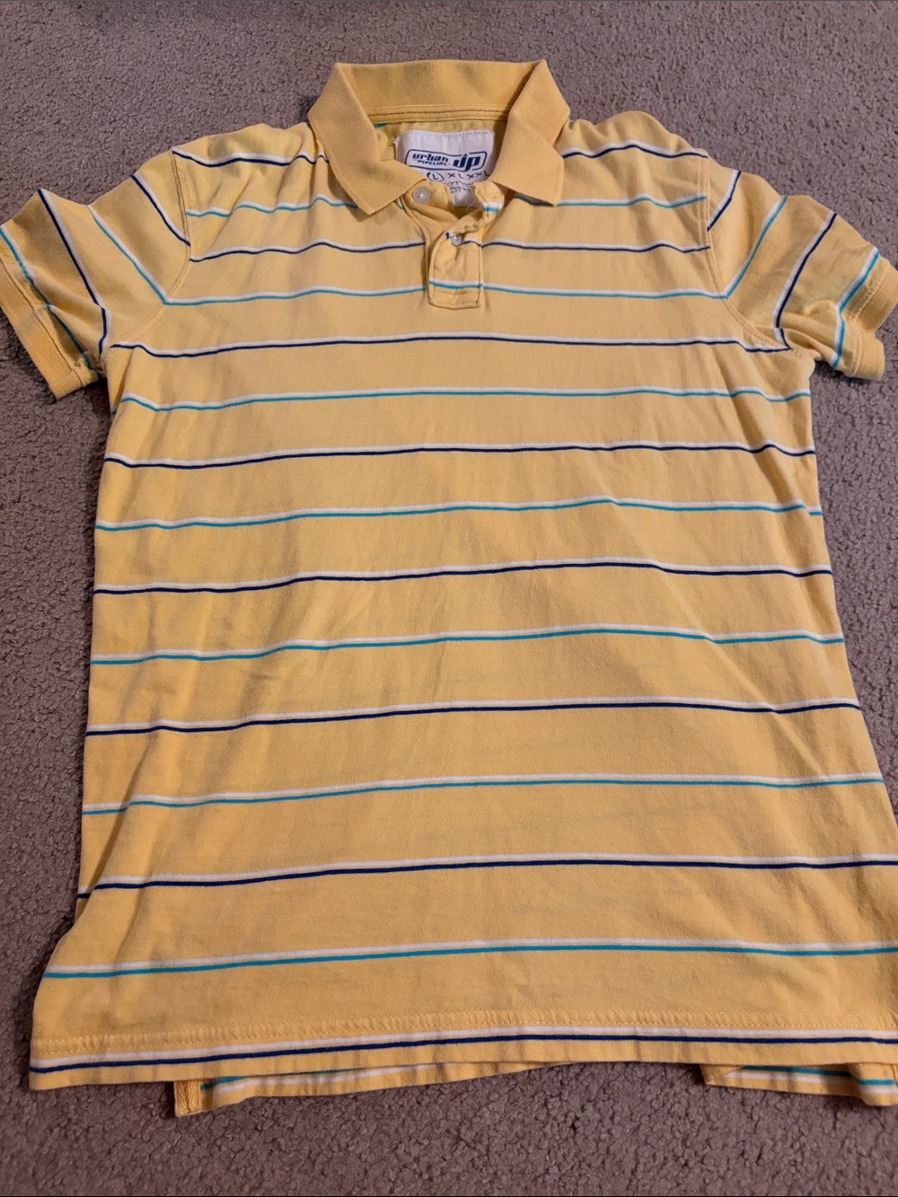 Urban Pipeline Striped Yellow Polo Shirt - Classic Short Sleeve